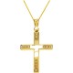 Χρυσός σταυρός Κ9 με αλυσίδα