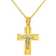 Χρυσός σταυρός Κ9 με αλυσίδα