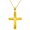 Χρυσός σταυρός Κ9 με αλυσίδα