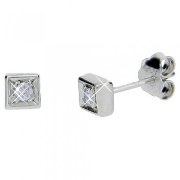 Λευκόχρυσα  σκουλαρίκια Κ14 με ζιργκόν