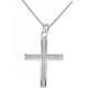 Λευκόχρυσος σταυρός Κ9 με αλυσίδα