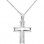 Λευκόχρυσος μασίφ σταυρός Κ9 με αλυσίδα
