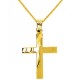 Χρυσός σταυρός Κ9 με αλυσίδα