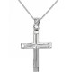 Λευκόχρυσος σταυρός Κ9 με αλυσίδα