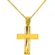 Χρυσός σταυρός Κ14 με αλυσίδα