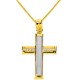 Χρυσός σταυρός Κ14 με αλυσίδα