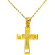 Χρυσός σταυρός Κ14 με αλυσίδα