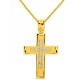 Χρυσός σταυρός Κ14 με αλυσίδα