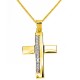 Χρυσός σταυρός Κ14 με αλυσίδα
