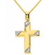 Χρυσός σταυρός Κ14 με αλυσίδα