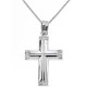 Λευκόχρυσος  σταυρός Κ14 με αλυσίδα
