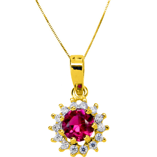 Χρυσό μενταγιόν Κ14 με αλυσίδα