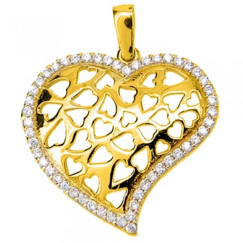 Χρυσό μενταγιόν Κ14 με ζιργκόν