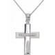 Λευκόχρυσος  σταυρός Κ14 με αλυσίδα