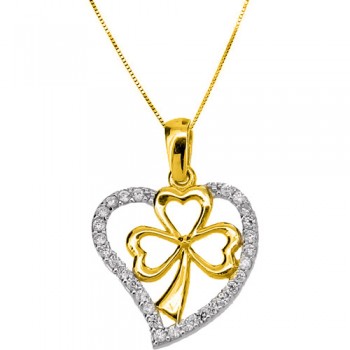 Χρυσό μενταγιόν Κ14 με αλυσίδα