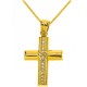 Χρυσός βαπτιστικός σταυρός Κ14 με αλυσίδα