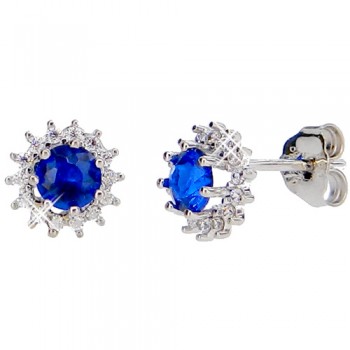 Λευκόχρυσα  σκουλαρίκια Κ14 με ζιργκόν