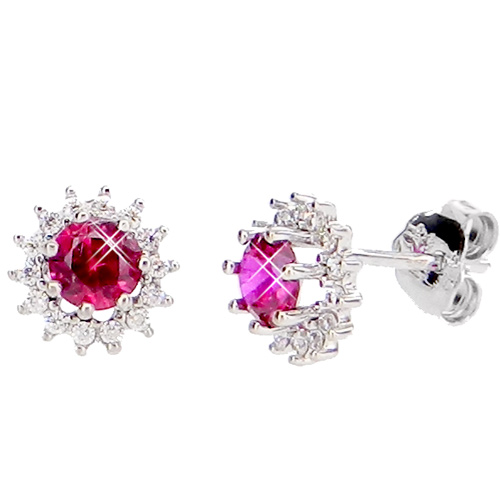 Λευκόχρυσα σκουλαρίκια Κ14 με ζιργκόν