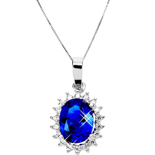 Λευκόχρυσο Μενταγιόν Κ14 με αλυσίδα