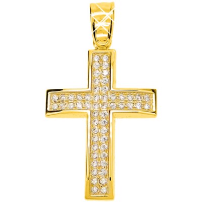 Χρυσός μασίφ γυναικείος βαπτιστικός σταυρός Κ14