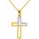 Χρυσός σταυρός Κ14 με αλυσίδα