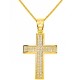 Χρυσός μασίφ γυναικείος βαπτιστικός σταυρός Κ14 με αλυσίδα