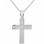 Λευκόχρυσος μασίφ βαπτιστικός σταυρός Κ14 με αλυσίδα