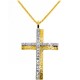 Χρυσός σταυρός Κ14 με αλυσίδα