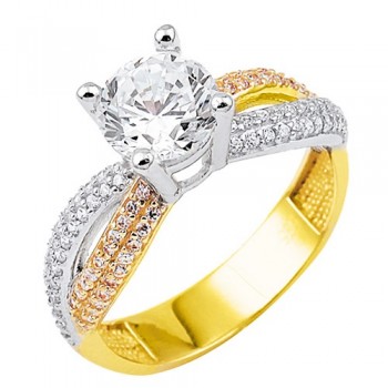 Χρυσό δαχτυλίδι μονόπετρο Κ9