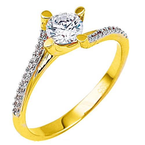 Χρυσό δαχτυλίδι μονόπετρο Κ9