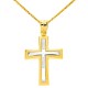 Χρυσός βαπτιστικός σταυρός Κ14 με αλυσίδα