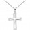 Λευκόχρυσος  βαπτιστικός σταυρός Κ14 με αλυσίδα