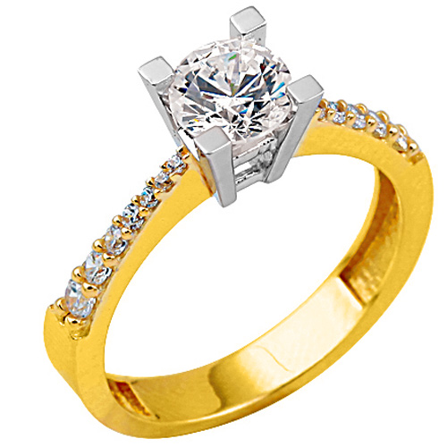 Χρυσό δαχτυλίδι μονόπετρο Κ9