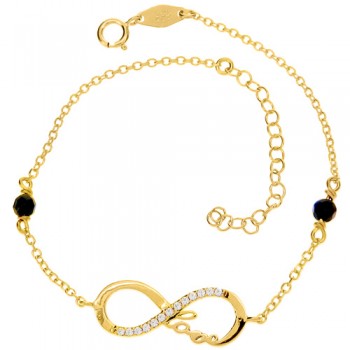 Χρυσό βραχιόλι Κ14 με ζιργκόν