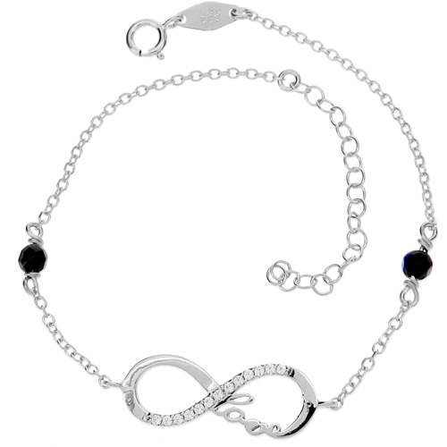 Λευκόχρυσο βραχιόλι Κ14 με ζιργκόν