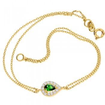 Χρυσό βραχιόλι Κ14 με ζιργκόν