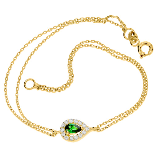 Χρυσό βραχιόλι Κ14 με ζιργκόν