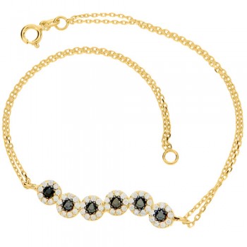 Χρυσό βραχιόλι Κ14 με ζιργκόν