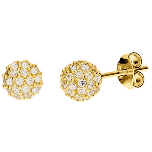 Χρυσά σκουλαρίκια Κ14 με ζιργκόν