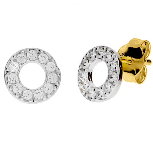 Χρυσά σκουλαρίκια Κ14 με ζιργκόν