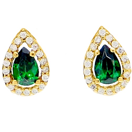 Χρυσά σκουλαρίκια Κ14 με ζιργκόν