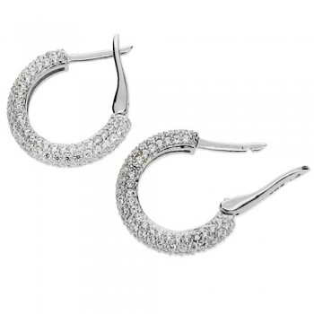Λευκόχρυσα σκουλαρίκια κρίκοι Κ14 με ζιργκόν