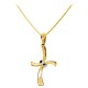 Χρυσός σταυρός Fashion K14 με αλυσίδα