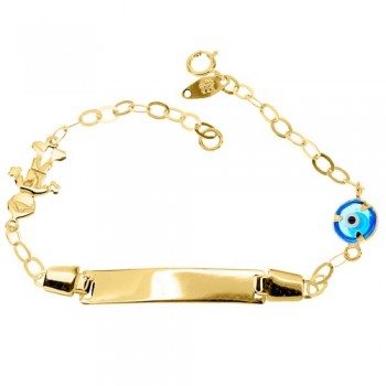 Χρυσό παιδικό βραχιόλι ταυτότητα Κ14