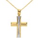 Χρυσός  σταυρός Κ14 με αλυσίδα
