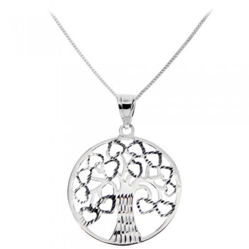 Λευκόχρυσο μενταγιόν Κ14 με αλυσίδα