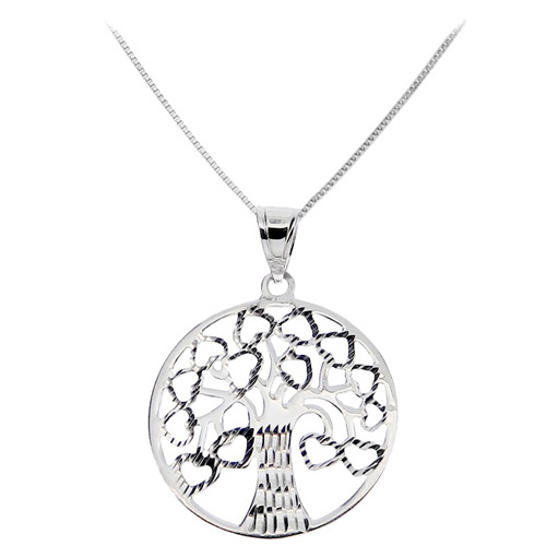 Λευκόχρυσο μενταγιόν Κ14 με αλυσίδα