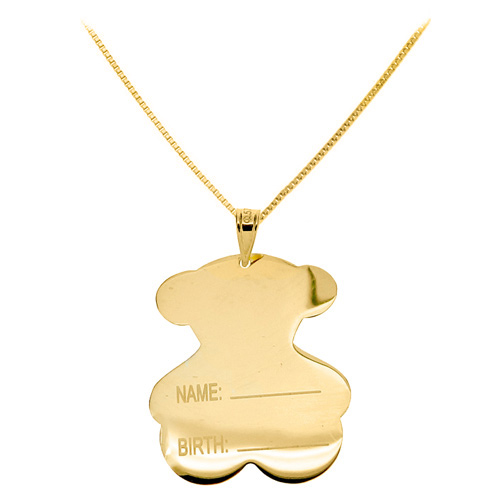 Χρυσό παιδικό μενταγιόν ταυτότητα Κ9 με αλυσίδα