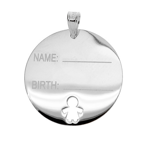 Λευκόχρυσο παιδικό μενταγιόν ταυτότητα Κ9