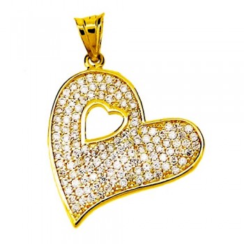 Χρυσό μενταγιόν Κ14 με ζιργκόν